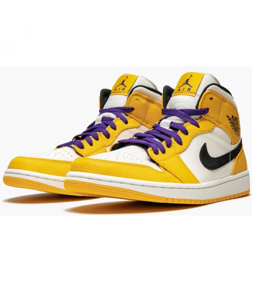  Quality Replica High imitation Air Jordan 1 Mid SE “Lakers” On Sale